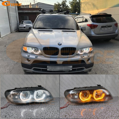 For BMW X5 E53 E70 A/W Switchback DTM M4 Style Led Angel Eyes Kit Halo Rings
