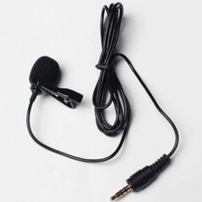 Clip On Lapel Microphone Hands Free Wired Condenser Mini Lavalier Mic 3.5mm Jack
