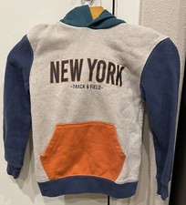 H M New York Track And Field Pullover Hoodie Sweatshirt Colorblock Youth 6x/7