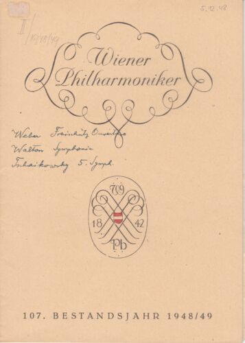 Wilhelm FURTWÄNGLER -William Walton Vienna Philharmonic Orchestra 5.12.1948