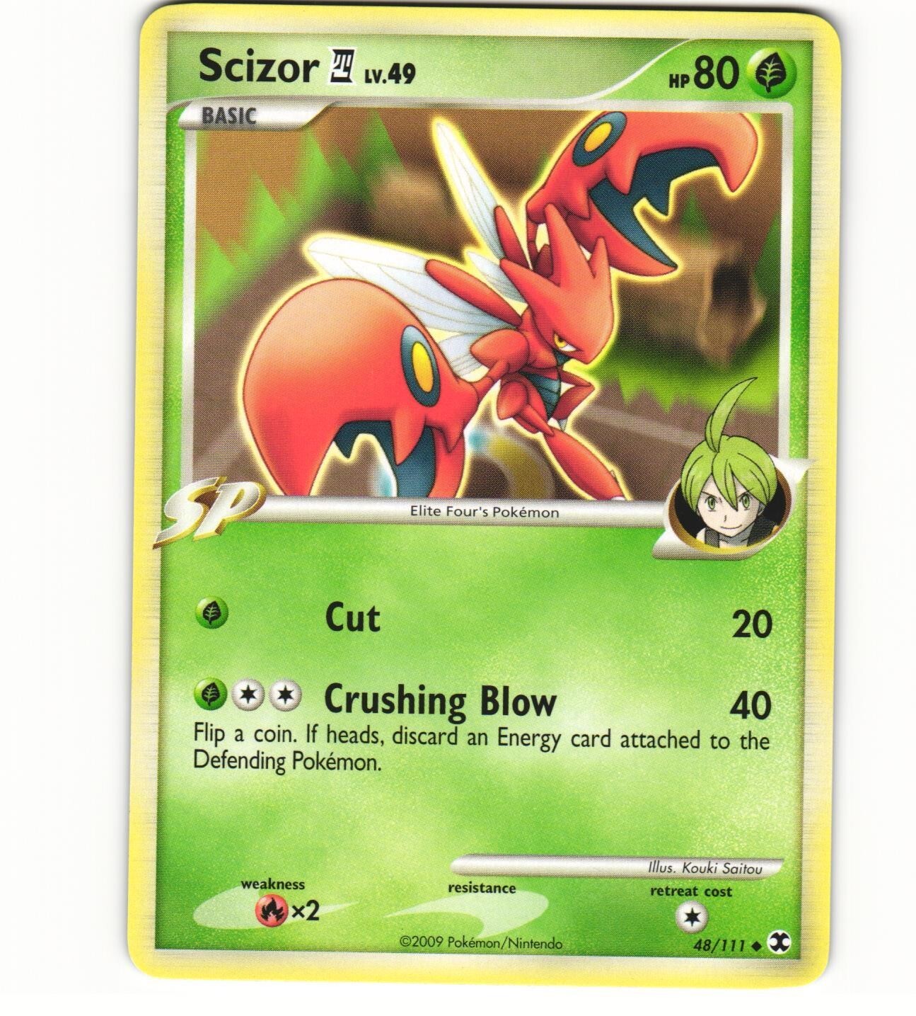 2009 Light Play Pokemon 48/111	Scizor Non Holo Rising Rivals English