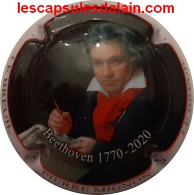BEAUTIFUL CHAMPAGNE CAPSULE PIERRE CUTE BEETHOVEN 1770/2020 WHITE CONTOUR NEWS