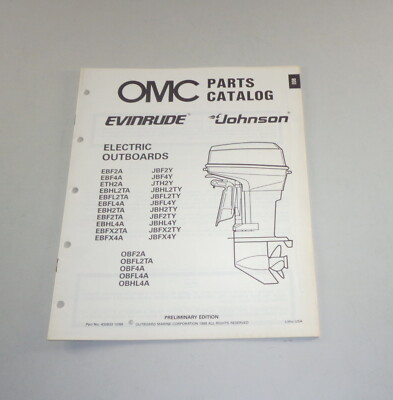 #ad Teilekatalog Johnson Evinrude Außenborder Electric Outboards ab JBF2Y EBF2A 1988 EUR 19.90