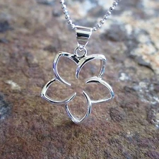 22MM Large Floating Plumeria Flower Hawaiian 925 Silver Pendant Necklace SP48311