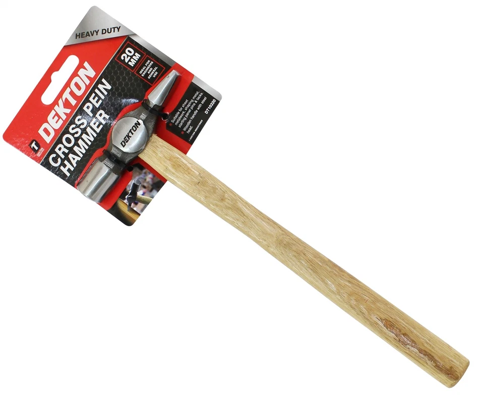 DEKTON Small 6oz Cross Pein Pin Hammer Wooden Handle Cable Clip Tack Lightweight DT1032