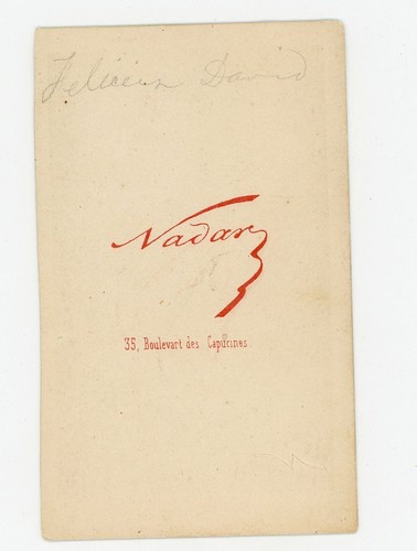 CDV FOTO, der französische Komponist Félicien DAVID von Félix NADAR in Paris - Bild 2 von 2