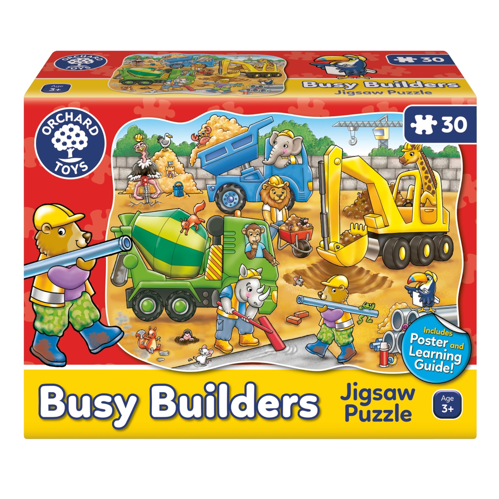 Orchard Toys Busy Builders Jigsaw Puzzle, 30-Piece Shaped Educational Jigsaw Puz