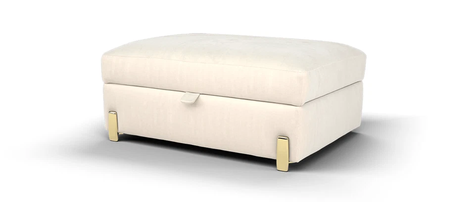 Sofology The Oscar Fabric Storage Footstool in Ecru All Over