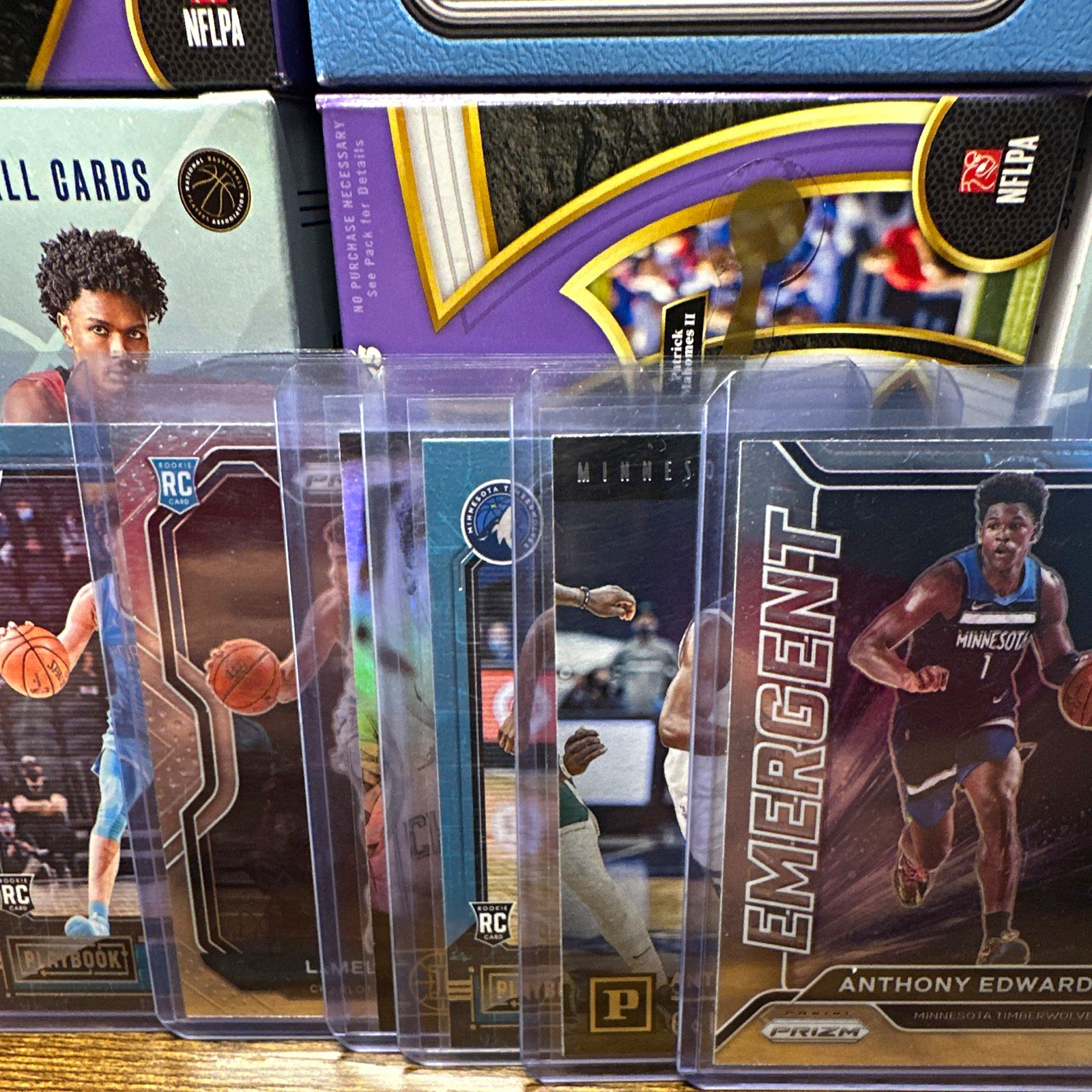 Panini NBA 2020-21 6 Card Rookie Lot Anthony Edwards/LaMelo Ball Prizm/Playbook