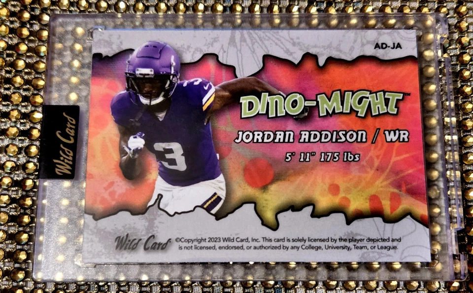 #d 1/1 DINO-MIGHT BLACK LAVA Jordan Addison RC STEGOSAURUS 2023 ALUMINATION - Image 2 of 3