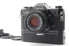  MINT w/PowerWinder  Canon AE-1 Film Camera SLR Black FD 50mm F/2.0 Lens JAPAN