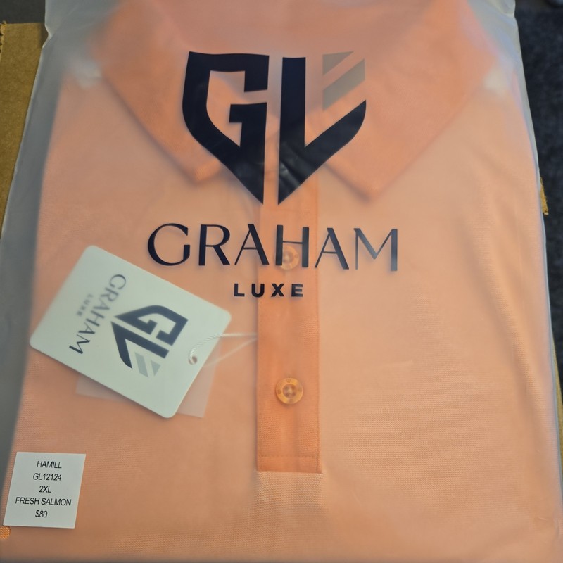 Graham Luxe Hamill Men's Polo Shirt GL12124 Fresh Salmon, Size 2Xl