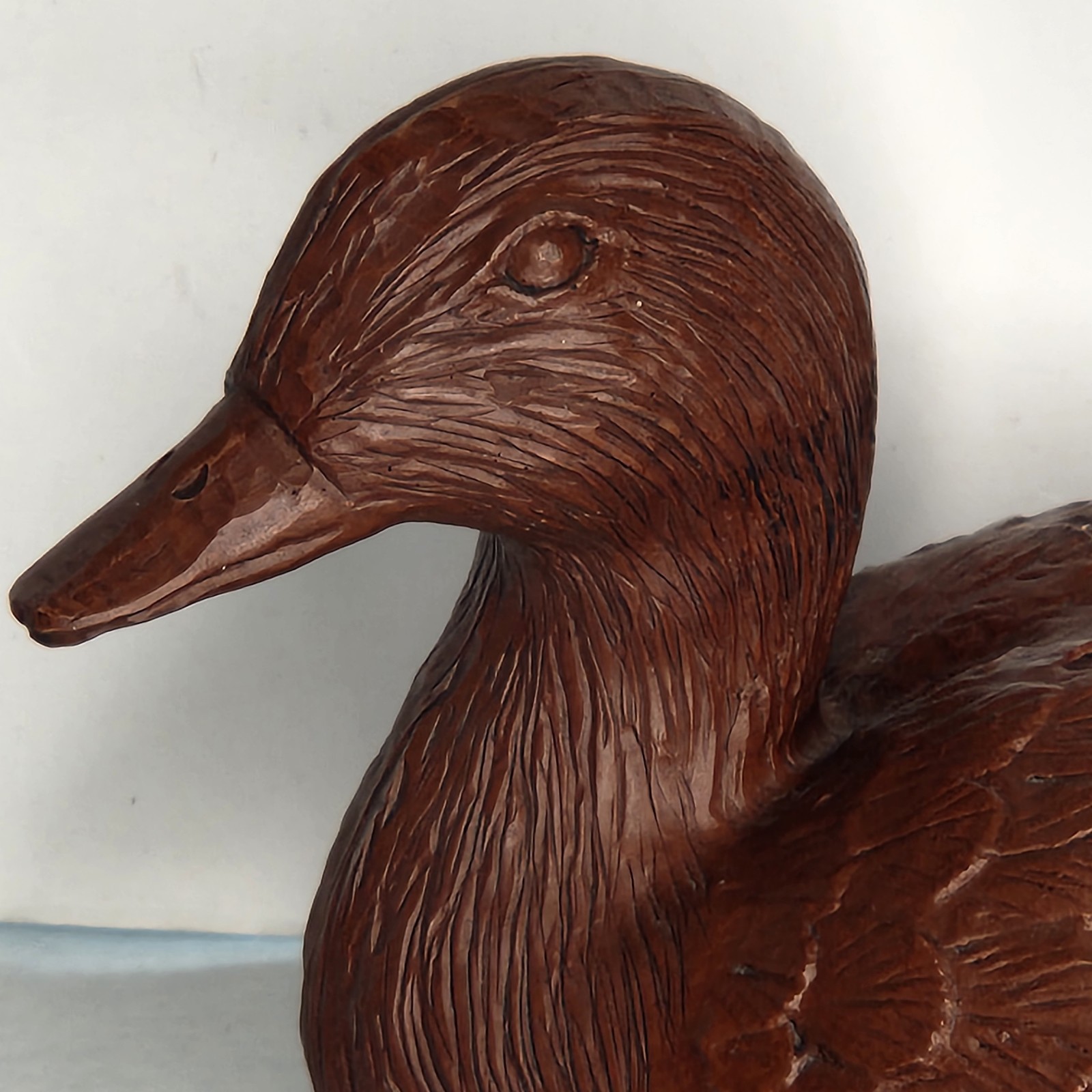 Red Mill Mfg Handcrafted VA USA - Duck - Pecan Shells and Resin 7 inches Vintage