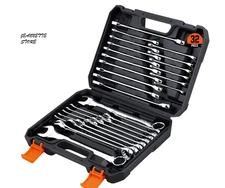 HORUSDY 32-Piece SAE/Metric Combination Wrench Set, 12-Point with Case