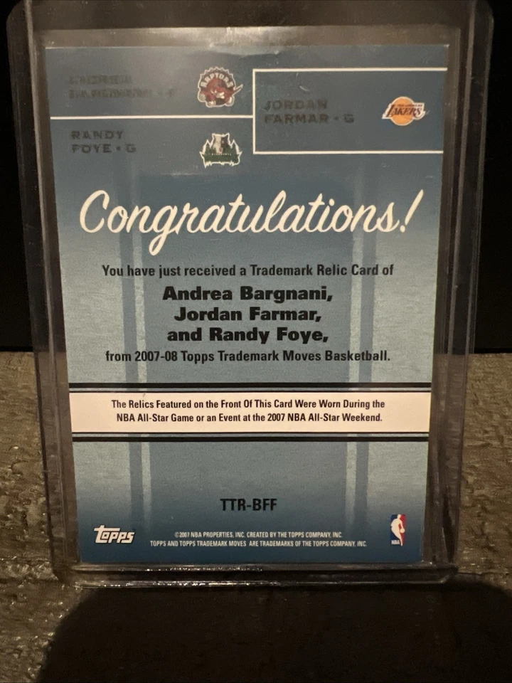 ANDREA BARGNANI FARMAR FOYE 2007-08 Topps Trademark Moves In The Paint RED /50 - Image 2 of 2