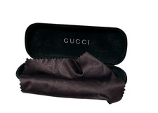 Authentic GUCCI Sunglasses Case Black w/Cloth Box Vintage Clam Shell Cover READ