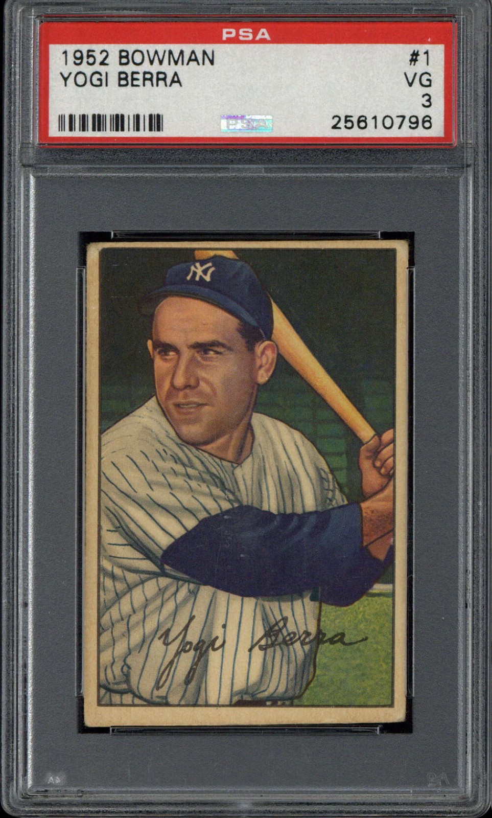 1952 Bowman #1 Yogi Berra Yankees PSA 3 VG