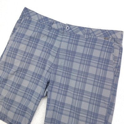 Travis Mathew Mens Plaid Golf Shorts Size 38 Blue Gray Casual