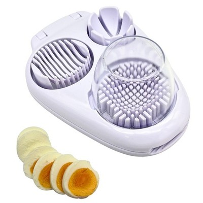 MASALACO 3 in 1 Boiled Egg Slicer, Three Slicing Modes, Tomato, M, White 
