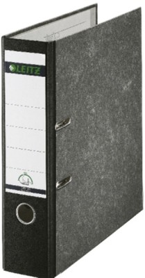 Ordner A4 Leitz schwarz 80mm | 180 Grad-Mechanik, mit Schlitz, bezogener Einband