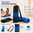 Large Yoga Mat 6mm Thick Home Exercise Non-Slip Gym Exercise Mat 72"x24" (Blue)
