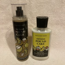 Bath  Body Works Ice Lemon Pound Cake 8 oz Fragrance Mist  Body Lotion Set NEW
