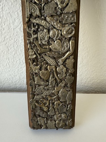Vintage Fernando Arellano Milagros Kreuz mexikanische Volkskunst Metall Holz Kruzifix 16 Zoll - Bild 7 von 8