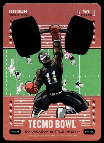 Bo Jackson Battle Arena TECMO BOWL BOBA Brawn Red Battlefoil AJ Brown Brawl R114