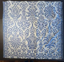 Fortuny NAVATA in lapislazzulo & pale grey- 1 Yard (55x56 inches) #5806