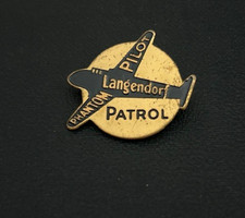 1930's RADIO PREMIUM Langendorg Bread Phantom Pilot Patrol BRASS PIN