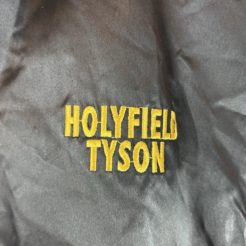 ВИНТАЖНЫЙ Tyson против Holyfield бокс куртка средний 1991 тяжелый птица атлас - Изображение 4 из 4