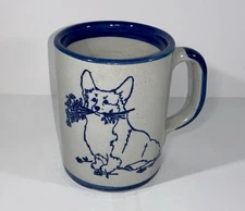 Pembroke Welsh Corgi Holding Flowers Mug Louisville Stoneware