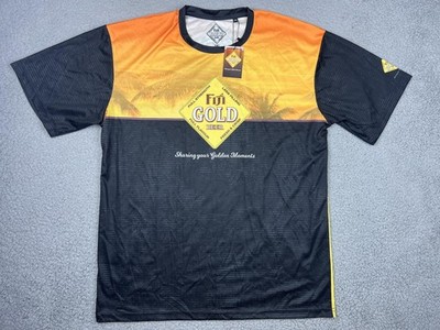 Fiji Gold Beer Shirt Mens 3XL Orange Black Sublimated Graphic Tee JS22-3005