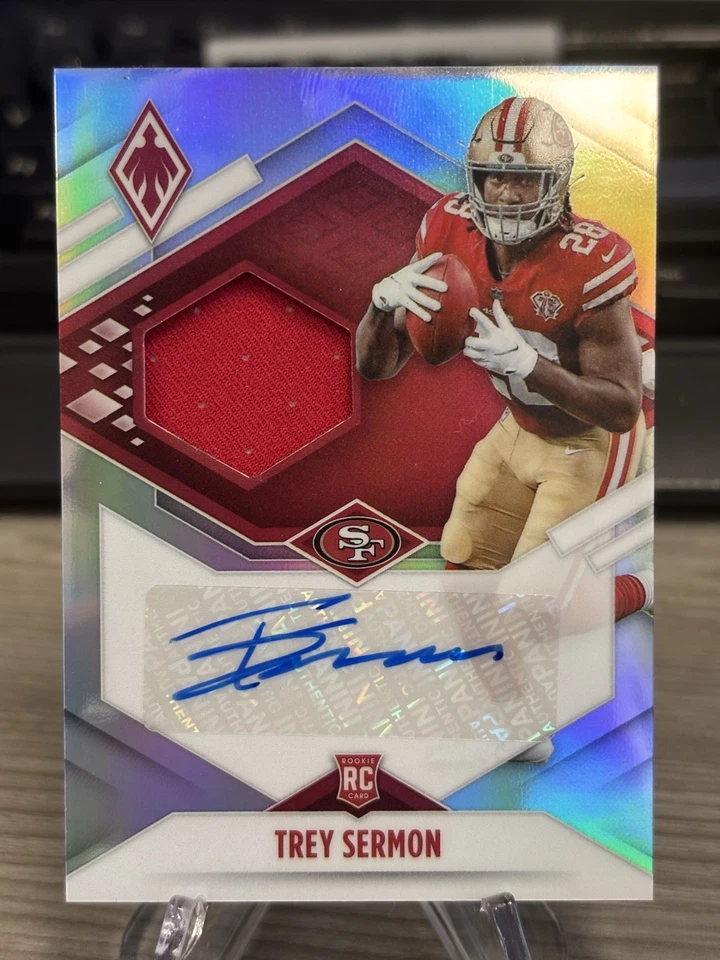 2021 Panini Phoenix Trey Sermon Rookie Jersey Auto /299 - 49ers RPA - Image 3 of 3