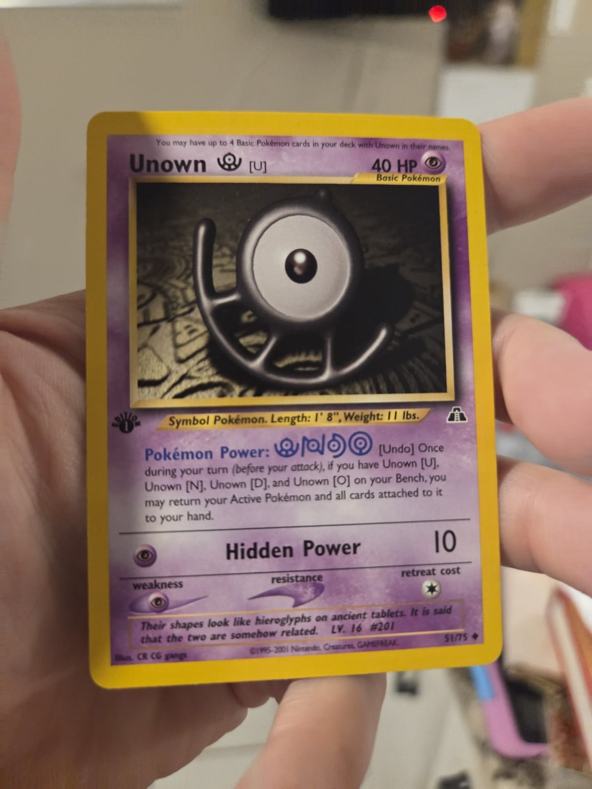 Pokemon Neo Discovery  51/75 Unown (Undo) Card 