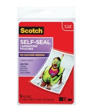 3m Scotch Self-sealing Laminating Pouches - 4" Width X 6" Length - Type G -