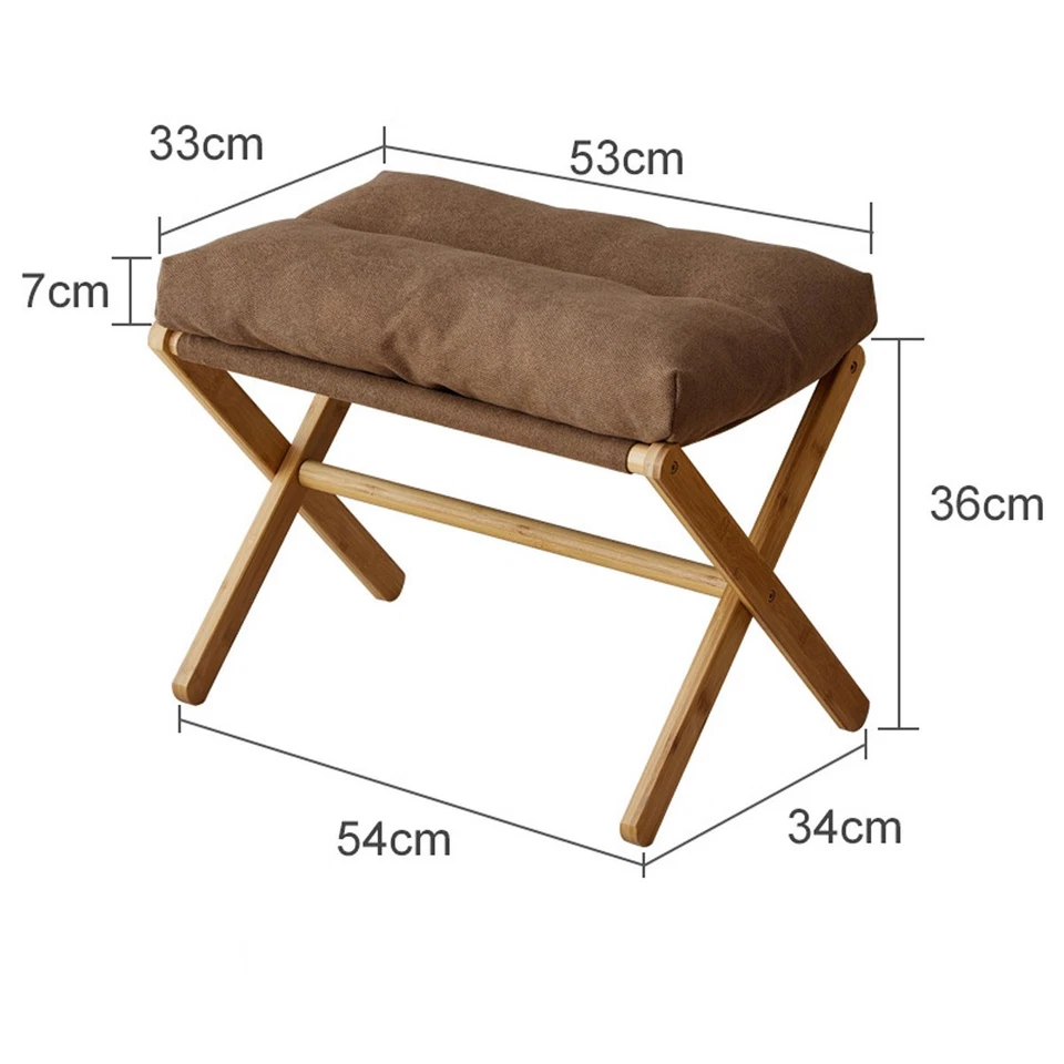 UnderDesk Footstool Chair Stool Rectangle Padded Rest Seat Pouffe Bamboo Legs UK - Image 4 of 4