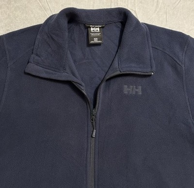 Helly Hansen Fleece Polartec Full Zip Jacket Men s M Polartec Blue Zip Pockets