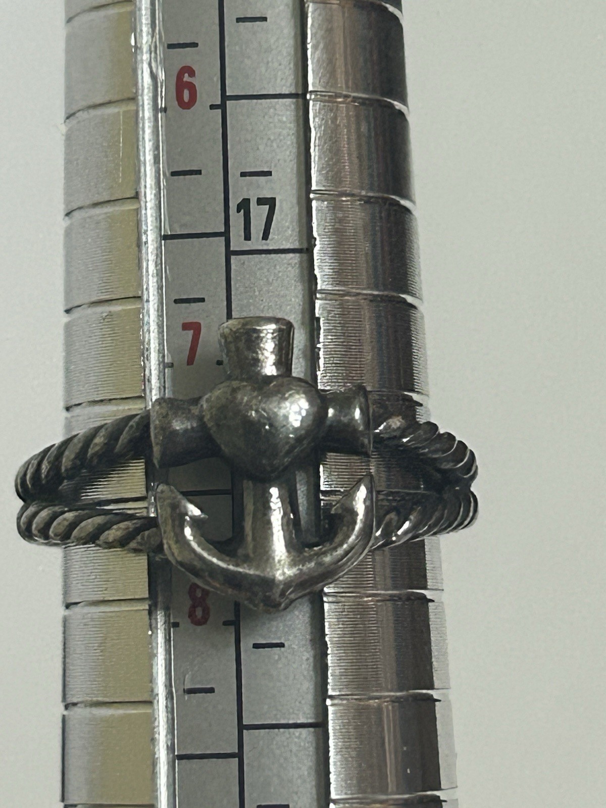 James Avery Faith Hope and Love Twisted Rope Anchor Ring Size 7 .5, .925
