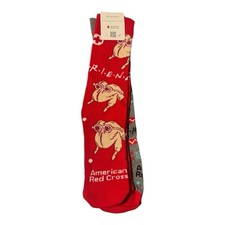 American Red Cross Friends Sitcom Socks 2 Pair Christmas Blood Drive NEW Adult