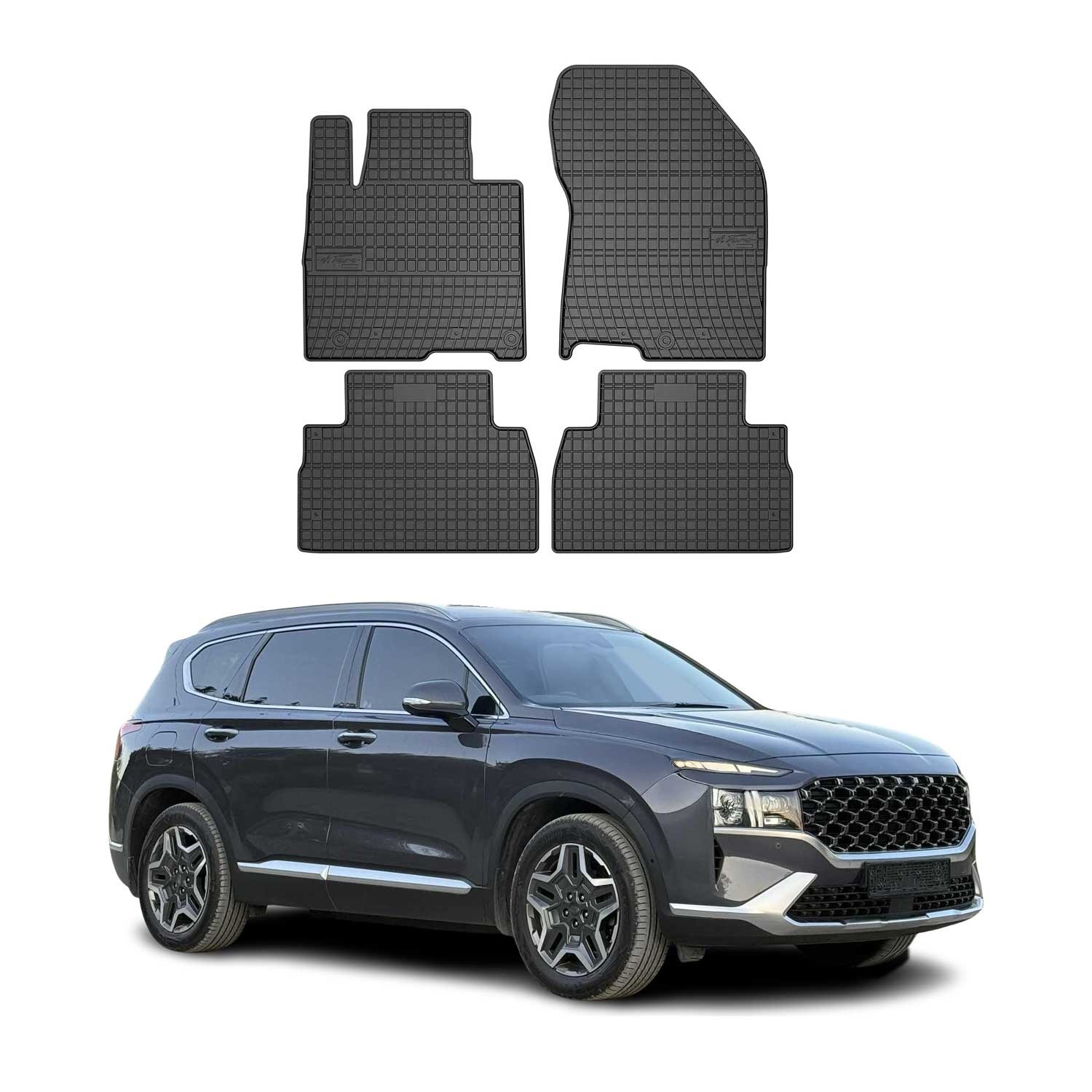 Tapis de sol Hyundai Santa Fe 2019-2023 caoutchouc imperméable lavable et antidérapant