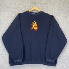 Vintage Winnie the Pooh Tigger 90's Sweatshirt Women's 2X Navy Blue Disney