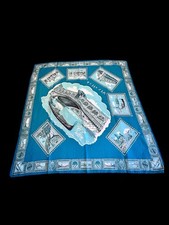 Vtg Venezia Scarf 31 31 Ponies Di Rialto Teal Blue Italy Souvenir Scarf