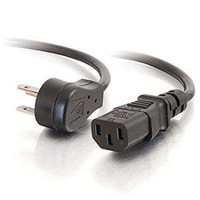 3 Foot Black Computer Power Cord 18 AWG Flat Plug Universal Power Cable