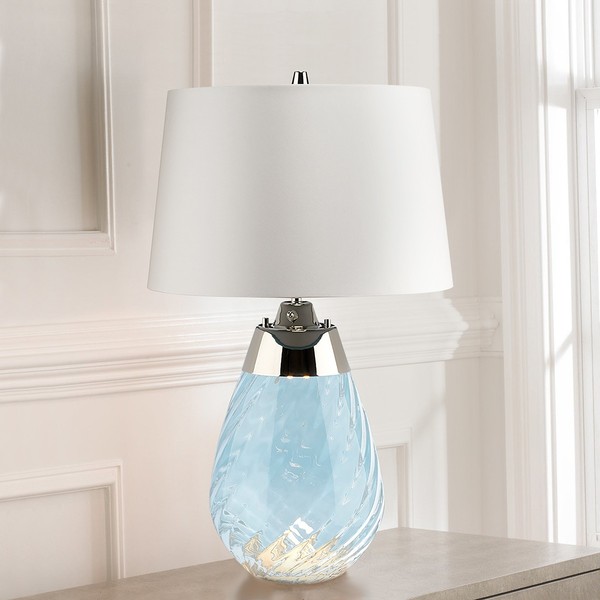 Weiß Blau Glamour Moderne Tischlampe Nachtlampe 1X7W/Gu10+1X60W/E27-image