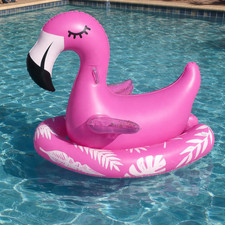 Member’s Mark Oversized Flamingo Ride-On Pool Float Pink Inflatable Floatie NEW