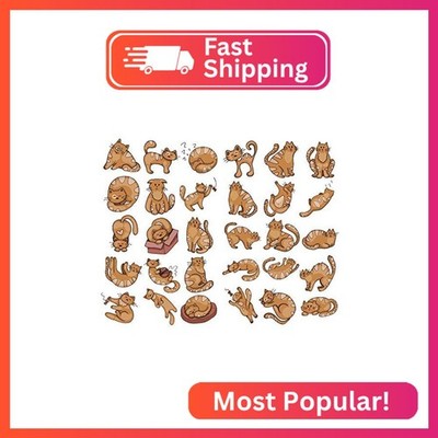 Seasonstorm Cute Yellow Cat Decoration Album Planner Stickers Scrapbooking Diary