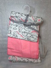 Carter's 4-Pack Pink Dinosaur Receiving Blanket Set Pink White Hearts Dino NWOT