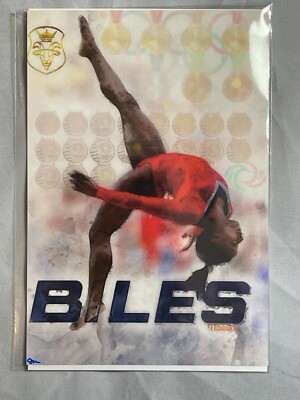 Simone Biles 4x6 Sketch Photo John Rudolph Signed V2