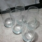 Vintage   Set of  5   Clear  Swirl  Water / Iced Tea Glasses — photo 4
